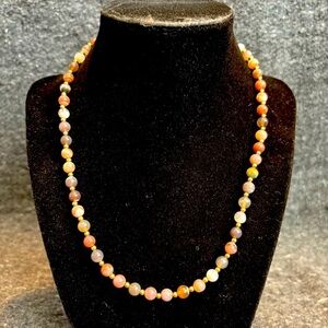 Victorian Agate & Gold Filled Beaded Necklace